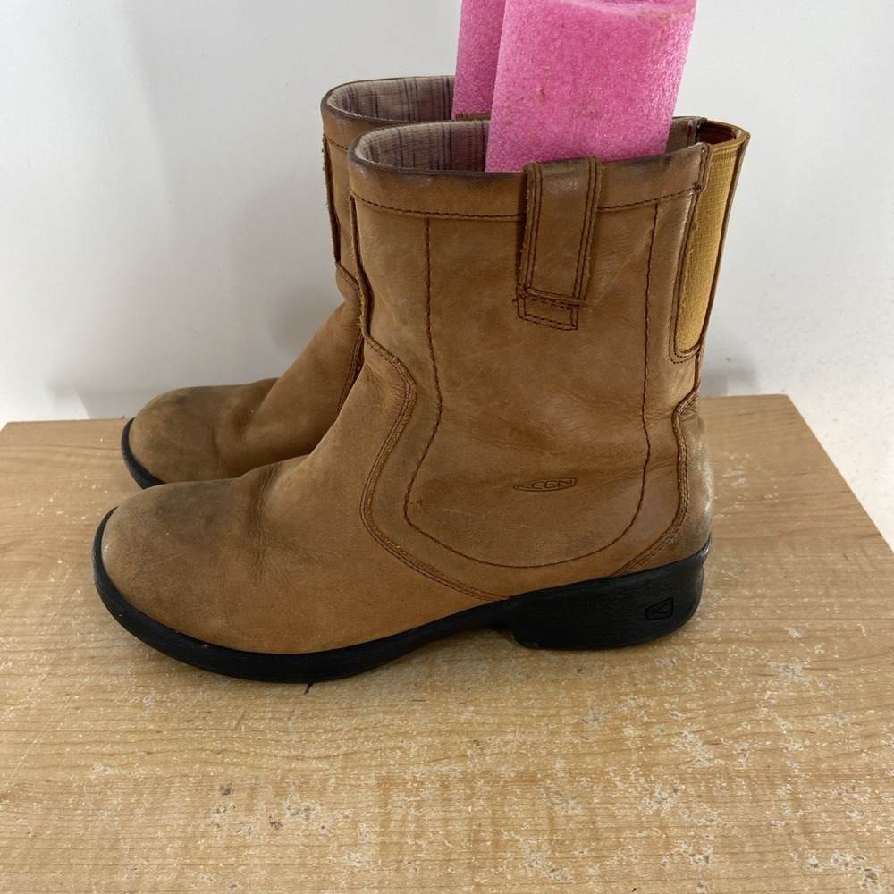 Keen Tyretread Leather Ankle Chelsea Boots Pull On Tan Brown Women's 9.5 Outdoor - Picture 4 of 7